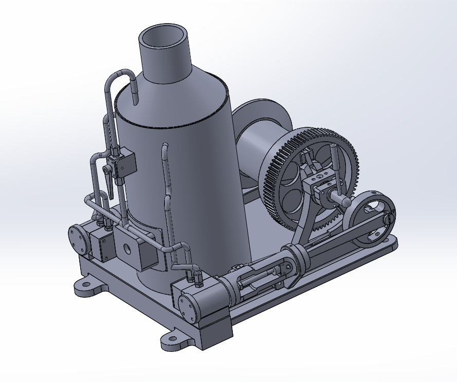 带离合器的 2x1 缸蒸汽机操作绞盘